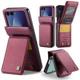 4 Card Wallet Samsung Z Flip Case-Exoticase-Red-for Samsung Z Flip 8-Exoticase