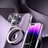 5 in 1 Complete Protection Rugged iPhone Case-Exoticase-For iPhone 15 Pro Max-Clear-