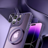 5 in 1 Complete Protection Rugged iPhone Case-Exoticase-For iPhone 15 Pro Max-Dark Purple-