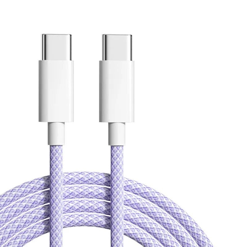60W USB Type C to USB Type C Cable-Exoticase-Purple-0.3 Meters or 1 Foot-