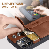 Adjustable Leather Band Card Wallet iPhone Case-Exoticase-
