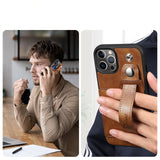 Adjustable Leather Band Card Wallet iPhone Case-Exoticase-