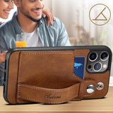 Adjustable Leather Band Card Wallet iPhone Case-Exoticase-