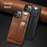 Adjustable Leather Band Card Wallet iPhone Case-Exoticase-
