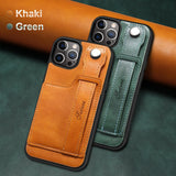 Adjustable Leather Band Card Wallet iPhone Case-Exoticase-