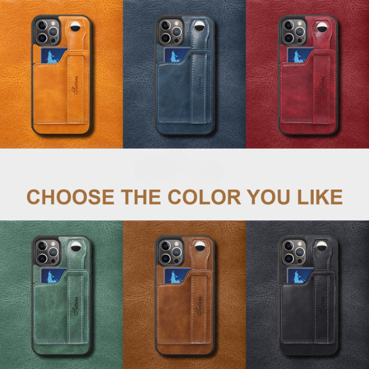 Adjustable Leather Band Card Wallet iPhone Case-Exoticase-