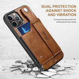 Adjustable Leather Band Card Wallet iPhone Case-Exoticase-