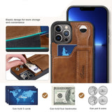Adjustable Leather Band Card Wallet iPhone Case-Exoticase-