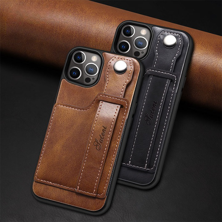 Adjustable Leather Band Card Wallet iPhone Case-Exoticase-Exoticase