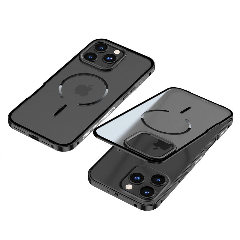 AeroMag Metal Bumper Frosted Back iPhone Case-Exoticase-Exoticase