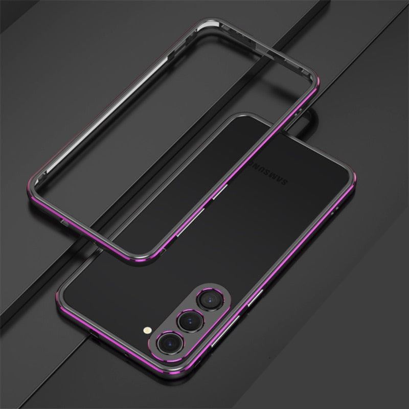 Aluminum Metal Bumper Frame Samsung Case-Exoticase-Samsung S23 Ultra-Black Purple-