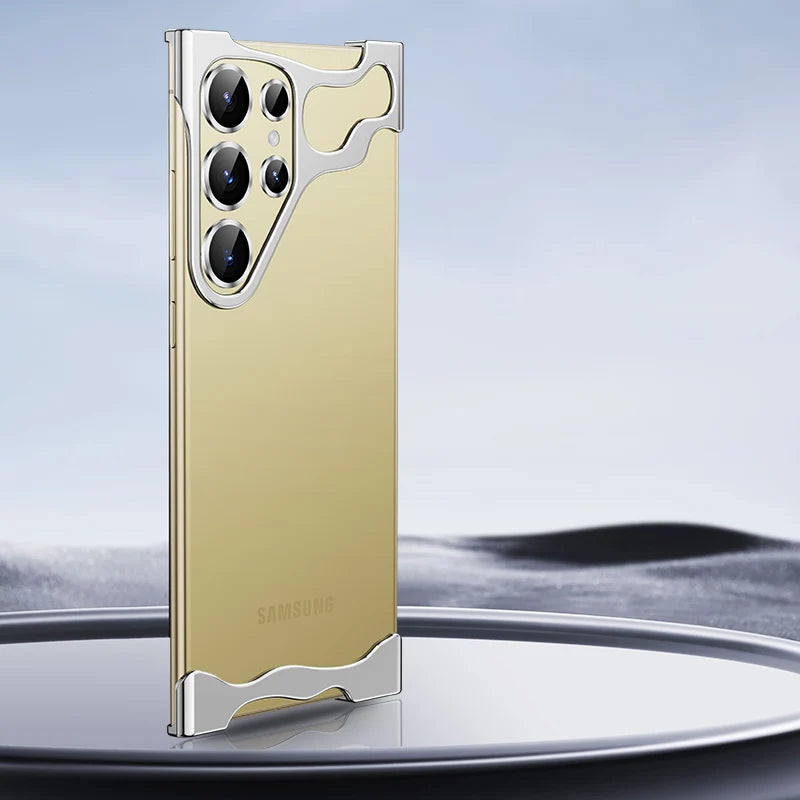 Aluminum Rimless Samsung Bumper Case - Exoticase - Samsung S24 Ultra / Silver