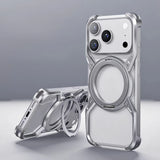 Aluminum X Rimless iPhone Case-Exoticase-For iPhone 17 Pro Max-Silver Ring-Exoticase