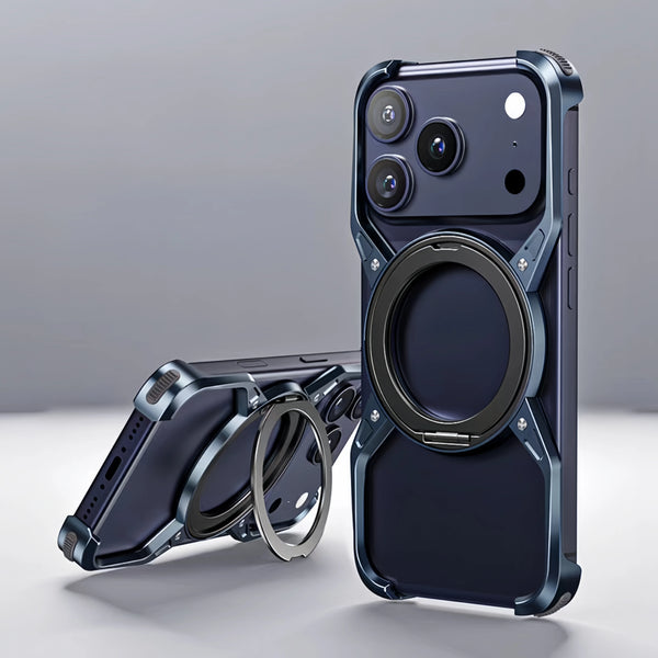 Aluminum X Rimless iPhone Case-Exoticase-For iPhone 17 Pro Max-Dark Blue Ring-Exoticase