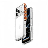 Aluminuma Lightweight Mechanical Metal iPhone Case-Exoticase-For iPhone 17 Pro Max-Silver Orange-Exoticase