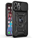 Armor Military Grade Apple iPhone Case With Magnetic Ring-Exoticase-For iPhone 15 Pro Max-Black-