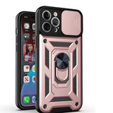 Armor Military Grade Apple iPhone Case With Magnetic Ring-Exoticase-For iPhone 15 Pro Max-Pink-