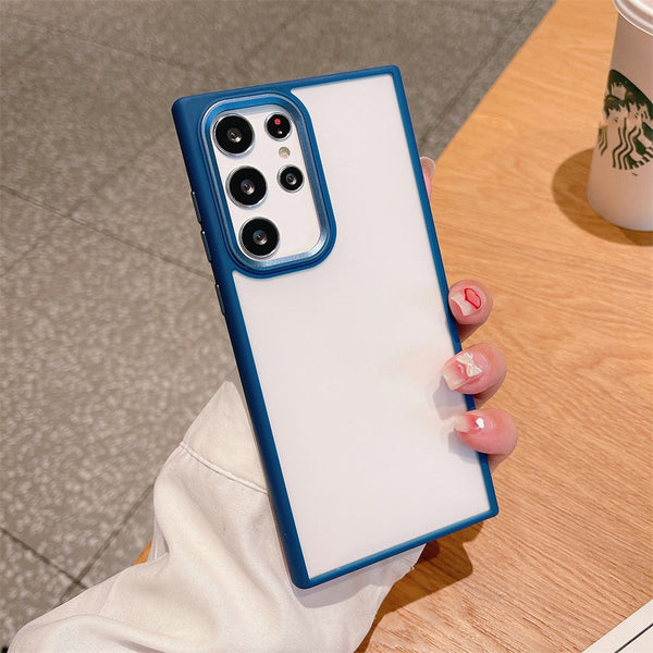 Armor Shockproof Matte Clear Samsung Case-Exoticase-For Samsung S23 Ultra-Dark Blue-