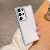 Armor Shockproof Matte Clear Samsung Case-Exoticase-For Samsung S23 Ultra-Light Blue-