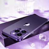 Bare Minimum iPhone Top Bottom And Camera Frames-Exoticase-For iPhone 16 Pro Max-Purple- Metal-Exoticase