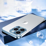 Bare Minimum iPhone Top Bottom And Camera Frames-Exoticase-For iPhone 16 Pro Max-Blue - Metal-Exoticase