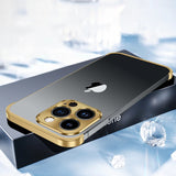 Bare Minimum iPhone Top Bottom And Camera Frames-Exoticase-For iPhone 16 Pro Max-Gold - Metal-Exoticase