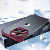 Bare Minimum iPhone Top Bottom And Camera Frames-Exoticase-For iPhone 15 Pro Max-Red-