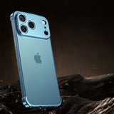 Bare Minimum iPhone Top Bottom And Camera Frames-Exoticase-For iPhone 17 Pro Max-Blue - Metal-Exoticase
