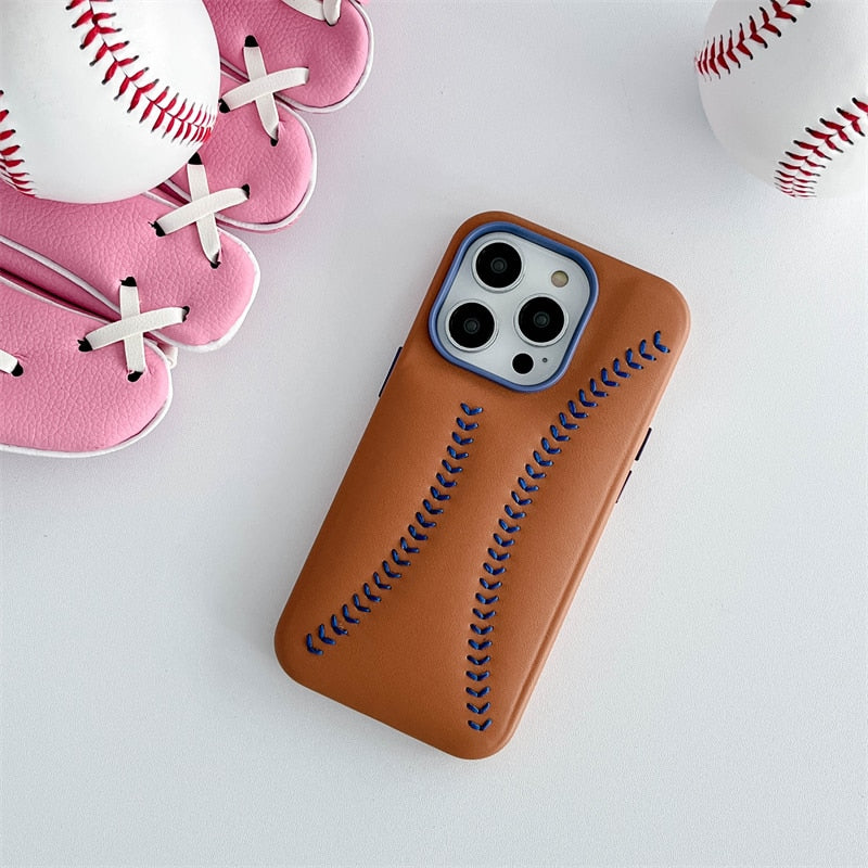 Baseball Knit Apple iPhone Case-Exoticase-For iPhone 14 Pro Max-Auburn-