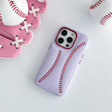 Baseball Knit Apple iPhone Case-Exoticase-For iPhone 14 Pro Max-Lavender-