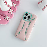 Baseball Knit Apple iPhone Case-Exoticase-For iPhone 14 Pro Max-Pink-