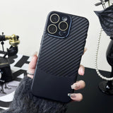 Binary Carbon Fiber Glass Lens iPhone Case - Exoticase - For iPhone 15 Pro Max / Black