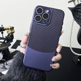 Binary Carbon Fiber Glass Lens iPhone Case - Exoticase - For iPhone 15 Pro Max / Dark Purple