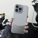 Binary Carbon Fiber Glass Lens iPhone Case - Exoticase - For iPhone 15 Pro Max / Gray