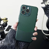 Binary Carbon Fiber Glass Lens iPhone Case - Exoticase - For iPhone 15 Pro Max / Green