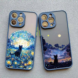 Black Cat Starry Night iPhone Case-Exoticase-Exoticase