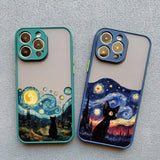 Black Cat Starry Night iPhone Case-Exoticase-Exoticase