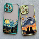 Black Cat Starry Night iPhone Case-Exoticase-Exoticase