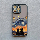 Black Cat Starry Night iPhone Case-Exoticase-For iPhone 16 Pro Max-Black 2-Exoticase