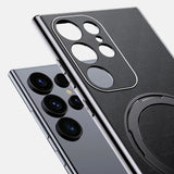 Bonded Leather Magnetic Metal Ring Samsung Case-Exoticase-Exoticase