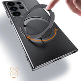 Bonded Leather Magnetic Metal Ring Samsung Case-Exoticase-Exoticase