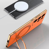 Bonded Leather Magnetic Metal Ring Samsung Case-Exoticase-Exoticase