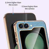 Bonded Leather Tempered Glass Samsung Z Flip 5 Case-Exoticase-Exoticase
