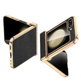 Bonded Leather Tempered Glass Samsung Z Flip 5 Case-Exoticase-Exoticase