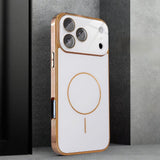 Brushed Frame Tempered Glass iPhone Case-Exoticase-For iPhone 17 Pro Max-Desert Gold-Exoticase