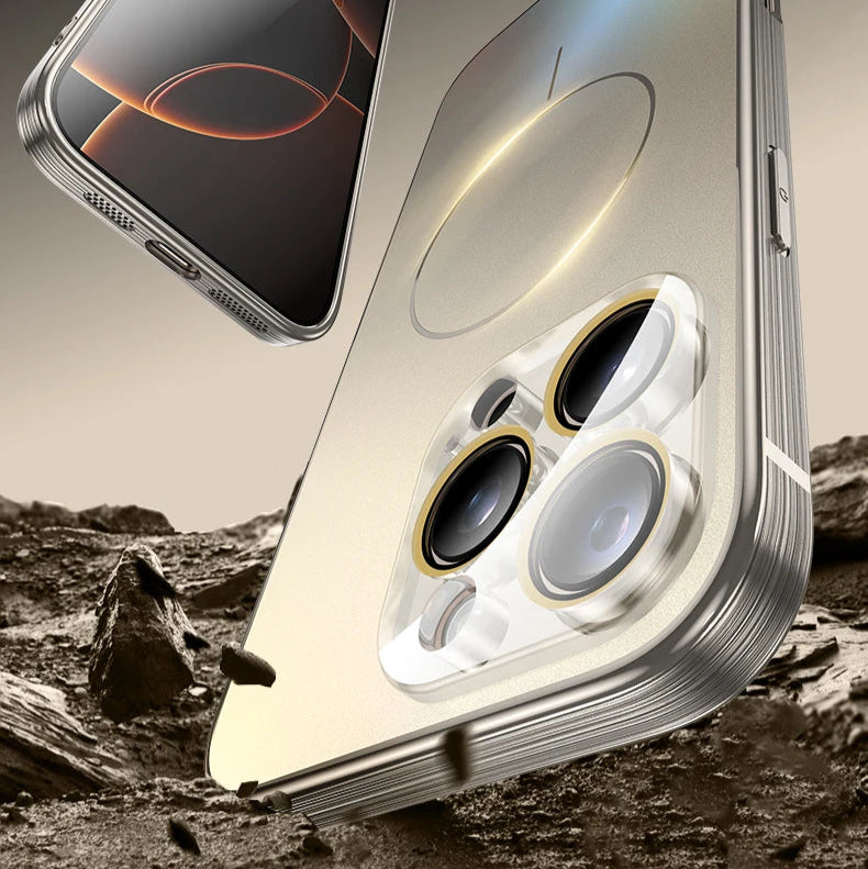 Brushed Frame Tempered Glass iPhone Case-Exoticase-Exoticase