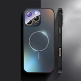 Brushed Frame Tempered Glass iPhone Case-Exoticase-For iPhone 16 Pro Max-Black-Exoticase
