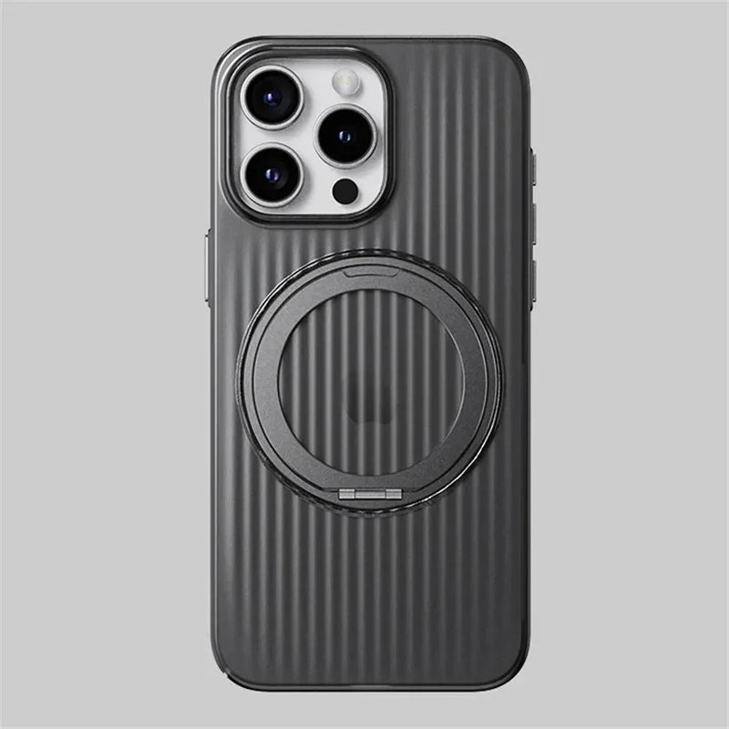 BumpWaves 360° Rotating Metal Ring iPhone Case-Exoticase-For iPhone 16 Pro Max-Black-Exoticase