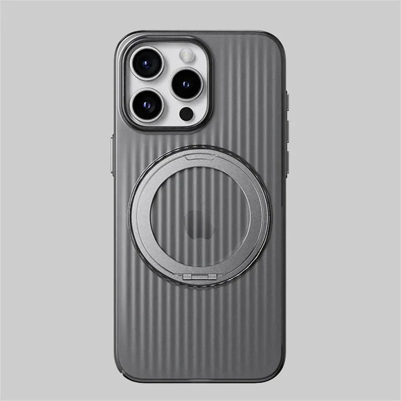 BumpWaves 360° Rotating Metal Ring iPhone Case-Exoticase-For iPhone 16 Pro Max-Gray-Exoticase