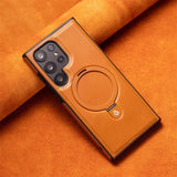 Business Retro Leather Samsung Case with Ring-Exoticase-Exoticase